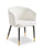 Gem Dining Chair with Boucle Fabric & Gold Accent, Metal - White