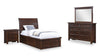 Sonoma 6pc Bedroom Set with Two-Sided Storage Bed, Dresser, Mirror & Nightstand, Mango Brown - Twin Size