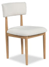 Jolie Dining Chair with Boucle Fabric - White & Oak Brown