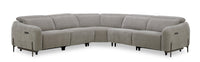 Caprice 5-Piece Power Reclining Sectional with Power Headrests - Truffle 