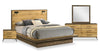 Silas 6pc Bedroom Set with Platform Bed, Dresser, Mirror & Nightstand, LED, Rustic Brown - Full Size