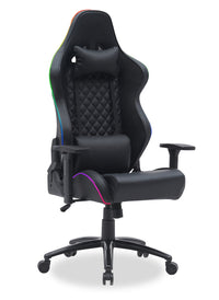 Falcon 30” Ergonomic Gaming Chair with Built-In Bluetooth Speakers & LED Lighting - Black 