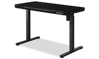 Metro 47.24” Height-Adjustable Office Desk with Storage and USB Ports - Black 