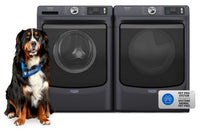 Maytag 5.8 Cu. Ft. Pet Pro Smart Front-Load Washer and 7.4 Cu. Ft. Gas Dryer - Midnight Steel 