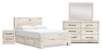 Derekson 6-Piece Queen Bedroom Set with Underbed Storage Bed - White 