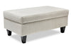 Nofia Chenille Storage Ottoman - Linen