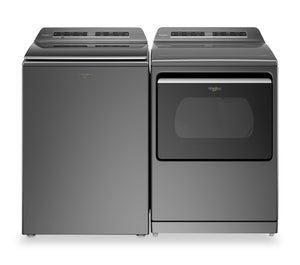 Whirlpool 6 Cu. Ft. Top-Load Washer and 7.4 Cu. Ft. Gas Dryer - Chrome Shadow 