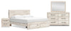 Derekson 6-Piece King Bedroom Set with Footboard Storage Bed - White