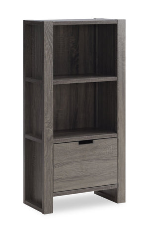 Oscar Owen 2-Shelf Bookcase with File Drawer - Grey