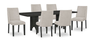 Emery 7pc Dining Set with Table & 6 Chairs, Wood, 72-96