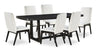 Alma 7pc Dining Set with Table & 6 Chairs, Trestle Base, 86