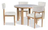 Jolie 5pc Dining Set with Table & 4 Chairs, Marble-Look Top, Melamine, 45