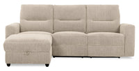 Meadow 2-Piece Left-Facing Chenille Fabric Power Reclining Sectional with Storage Chaise - Taupe 