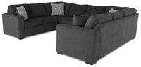 Legend 3-Piece Chenille Sleeper Sectional Sofa - Pepper 