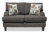 Nofia Chenille Loveseat - Charcoal 