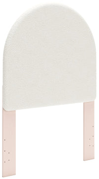 Lola Panel Headboard for Kids, White Boucle Fabric & Blush - Twin Size 