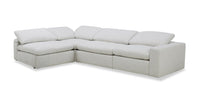 Sky Modular 4-Piece Fabric Sectional with Power Reclining Chair and Feather Down Cushions - Nathan Wheat 