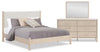 Jolie 5pc Bedroom Set with Bed, Dresser & Mirror, Boucle Fabric, Natural - King Size