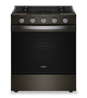 Whirlpool 5 Cu. Ft. Gas Range with Air Fry and WipeClean™ Coating - Black Stainless Steel - WSGS7530RV