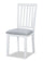 Bryn Dining Chair with Fabric Seat, Slat-Back – White and Grey