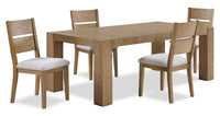 Lotus 5pc Dining Set with Table & 4 Slat-Back Chairs, Wood, 82