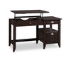 Murray 53” Traditional Lift Top Office Desk with Storage - Dark Brown