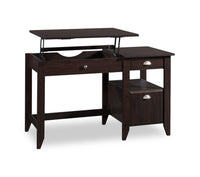 Murray 53” Traditional Lift Top Office Desk with Storage - Dark Brown 