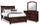 Chelsea 5pc Bedroom Set with Storage Bed, Dresser & Mirror, Cherry Brown - Queen Size