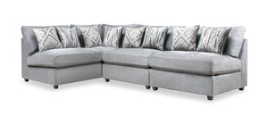 Scott Living Evolve Modular 4-Piece Grey Linen-Look Fabric Sectional with Feather Down Seat Cushions