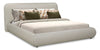 Luka Upholstered Platform Bed in Taupe Vegan-Leather Fabric, Modern - King Size