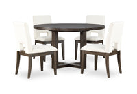 Zelda 5-Piece Round Dining Set - White 