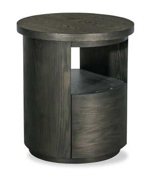 Eldon 22” Modern Round Solid Wood End Table with Storage - Coffee Bean