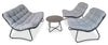 Oslo 5-Piece Outdoor Patio Conversation Set with Loveseat, 2 Lounger Chairs & Coffee Table - Resin Wicker & Metal, UV & Weather Resistant - Grey