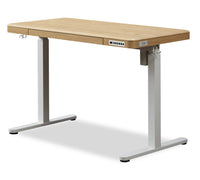 Loft 47.24” Height-Adjustable Office Desk with Storage and Wireless Charging - Natural 