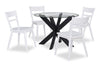 Remi 5-Piece Ladderback Dining Package - White