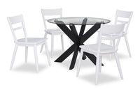 Remi 5-Piece Ladderback Dining Package - White 