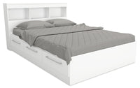 Riley Full Mates Bed with Bookcase Headboard - White 