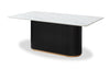 Kort & Co. Capri Dining Table with Marble-Look Top & Gold Accent, Pedestal Base, 72