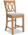Archer Counter-Height Dining Chair with Fabric Seat, Cross-back - Light Brown
