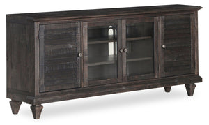 Baron 72” Rustic Pine TV Stand with Storage and Cable Management for TVs up to 80” - Weathered Charcoal