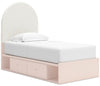 Lola Twin Panel Bed with Upholstered Headboard and Storage Drawers