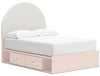 Lola Full Panel Bed with Upholstered Headboard and Storage Drawers