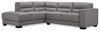 Citadel 2-Piece Left-Facing Top-Grain Genuine Leather Sectional with Rubberwood Legs - Grey