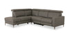 Valentino 3-Piece Left-Facing Grey Genuine Leather Power Reclining Sectional with Adjustable Headrests 