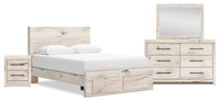 Derekson 6-Piece Queen Bedroom Set with Footboard Storage Bed - White 