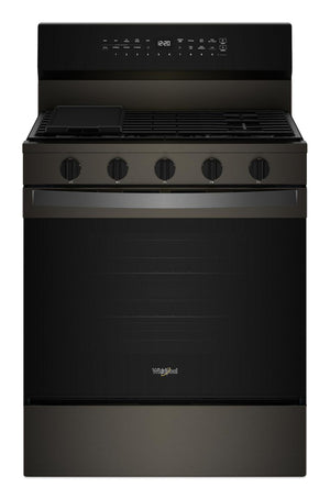 Whirlpool 5 Cu. Ft. Smart Gas Range with Air Fry and Self-Clean - Black Stainless Steel - WFGS7530RV