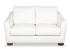 Royce Genuine Leather Loveseat - Ivory