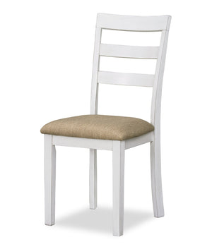 Bryn Dining Chair with Fabric Seat, Slat-Back – White