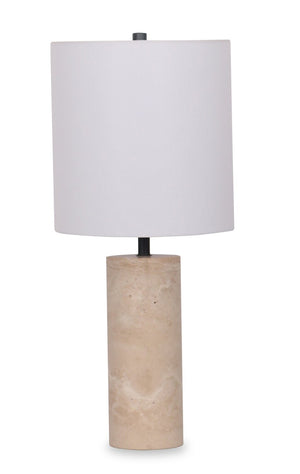 Rocco 25” Modern Stone Table Lamp - Natural Travertine