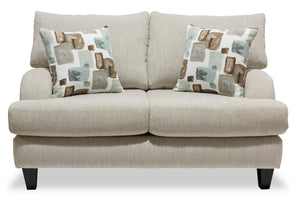 Nofia Chenille Loveseat - Linen 